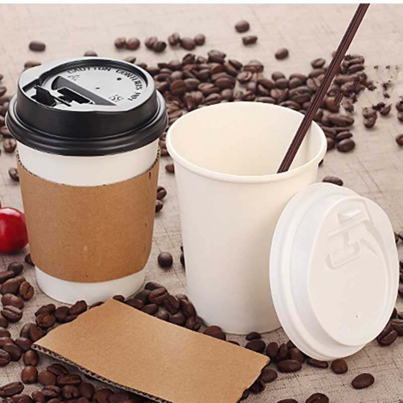 Koffiepapierbeker met deksel