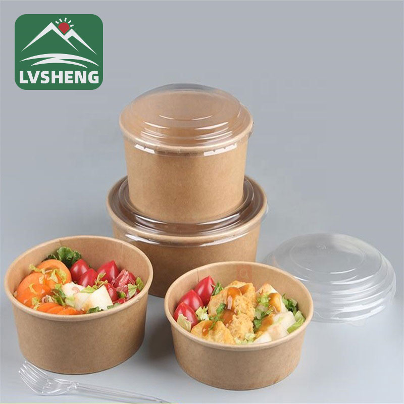 Vetbestendige kraftpapierverpakking Take Away Salad Lunch Box